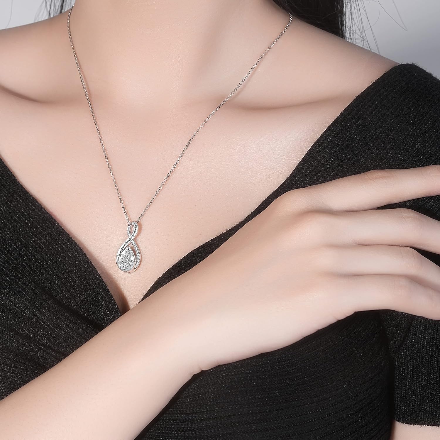 Sterling Silver Urn Necklace for Ashes for Women: Infinity Cremation Jewelry for Women - Ashes Keepsake Pendant Memorial Jewelry Gifts for A Loss of Loved Ones - Image 5