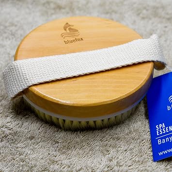 Bluefox Dry and Wet Body Brush – Soft Fiber Bath Brush with Anti-Slip Handle, Large Head for Skin Exfoliation and Massage (11 cm)