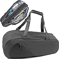 Athletico Padded 4 Racquet Tennis Racquetball Bag - Durable Tote for Rackets Shoes Gear Pickleball Women Men Black