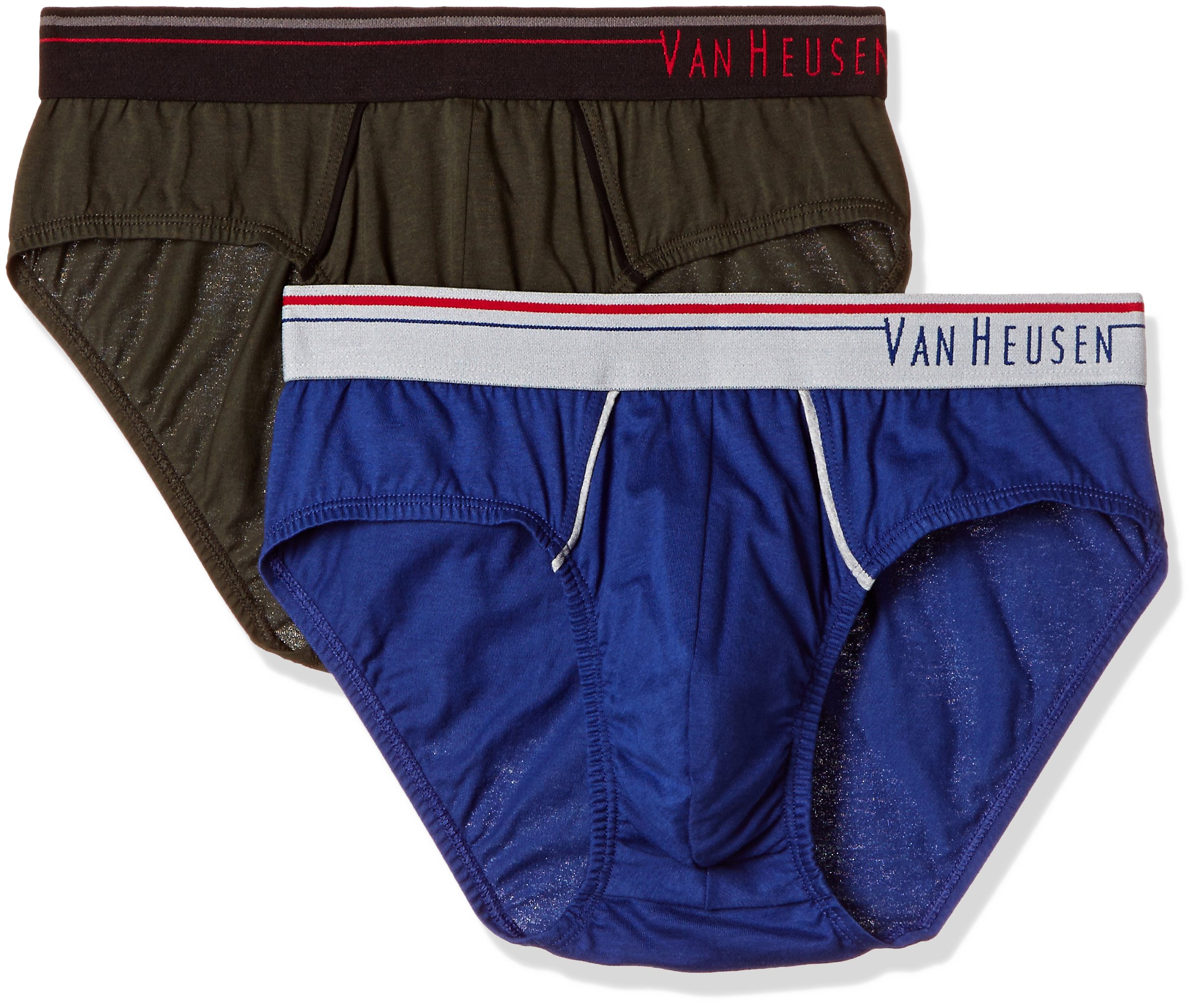 Men Briefs - 100% Combed Cotton - Pack of 2 - Anti Bacterial, Colour Fresh, Moisture Wicking_Peat, Sailor Blue_L-image-22
