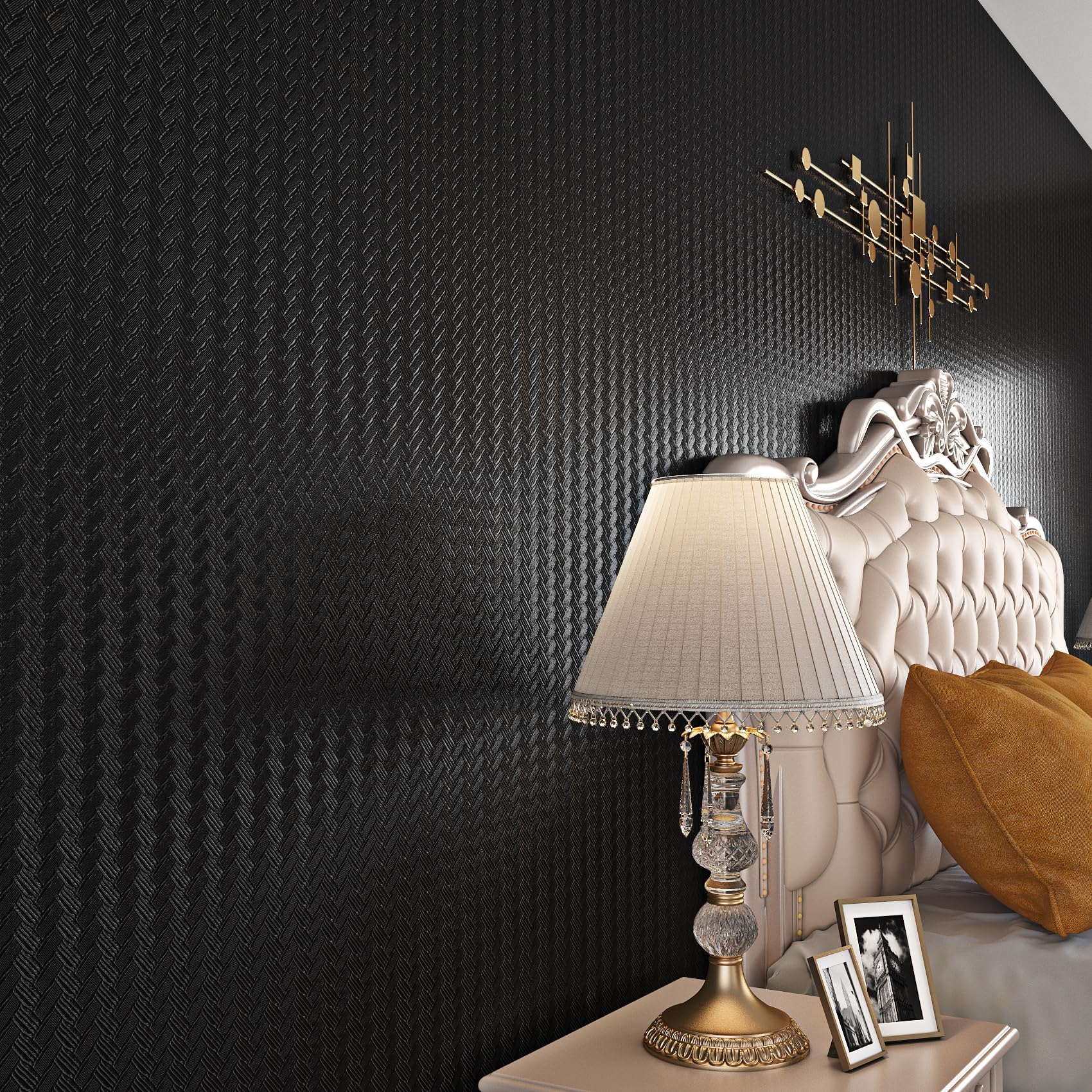 Papier adhésif pour meuble noir 40cmx4.33m Livelynine rouleau adhésif