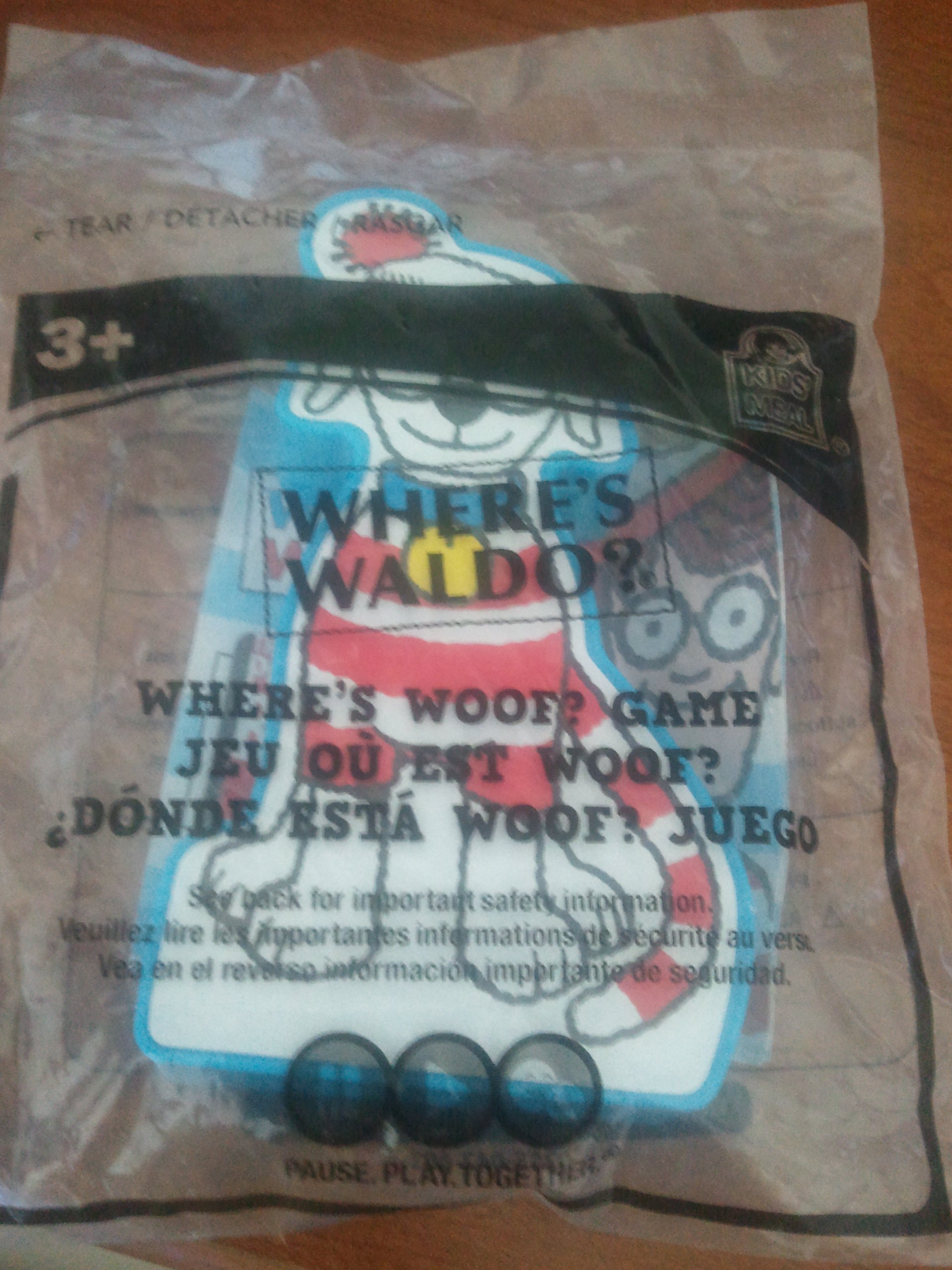 Wendy's Kids Meal Toy Where's Waldo? Where's Woof? Game