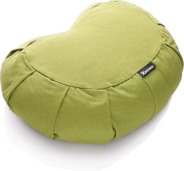 BODYMATE Yoga Cushion Half Moon - 42 cm - Buckwheat Filling - Meditation & Seat Cushion