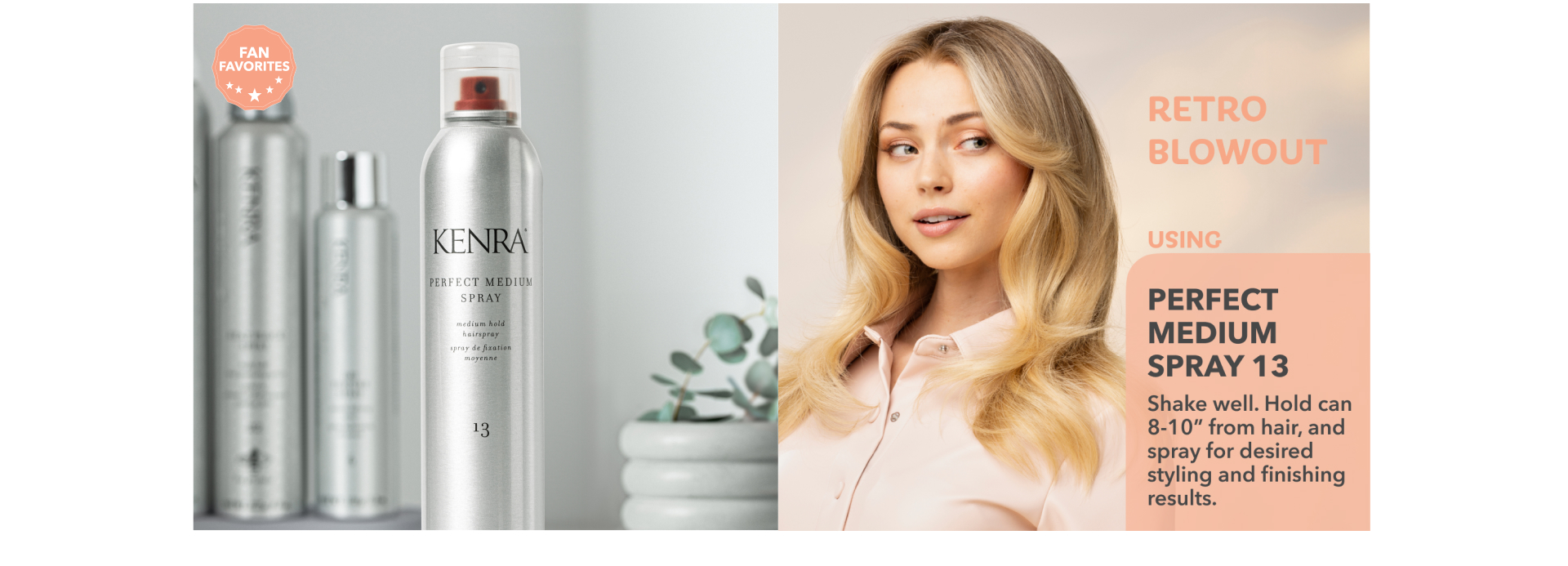 Kenra Professional Perfect Medium Spray 13 | Provides Styling Control Without Stiffness | Medium Hold | Fast-Drying Formulation | High Shine Finish | All Hair Types