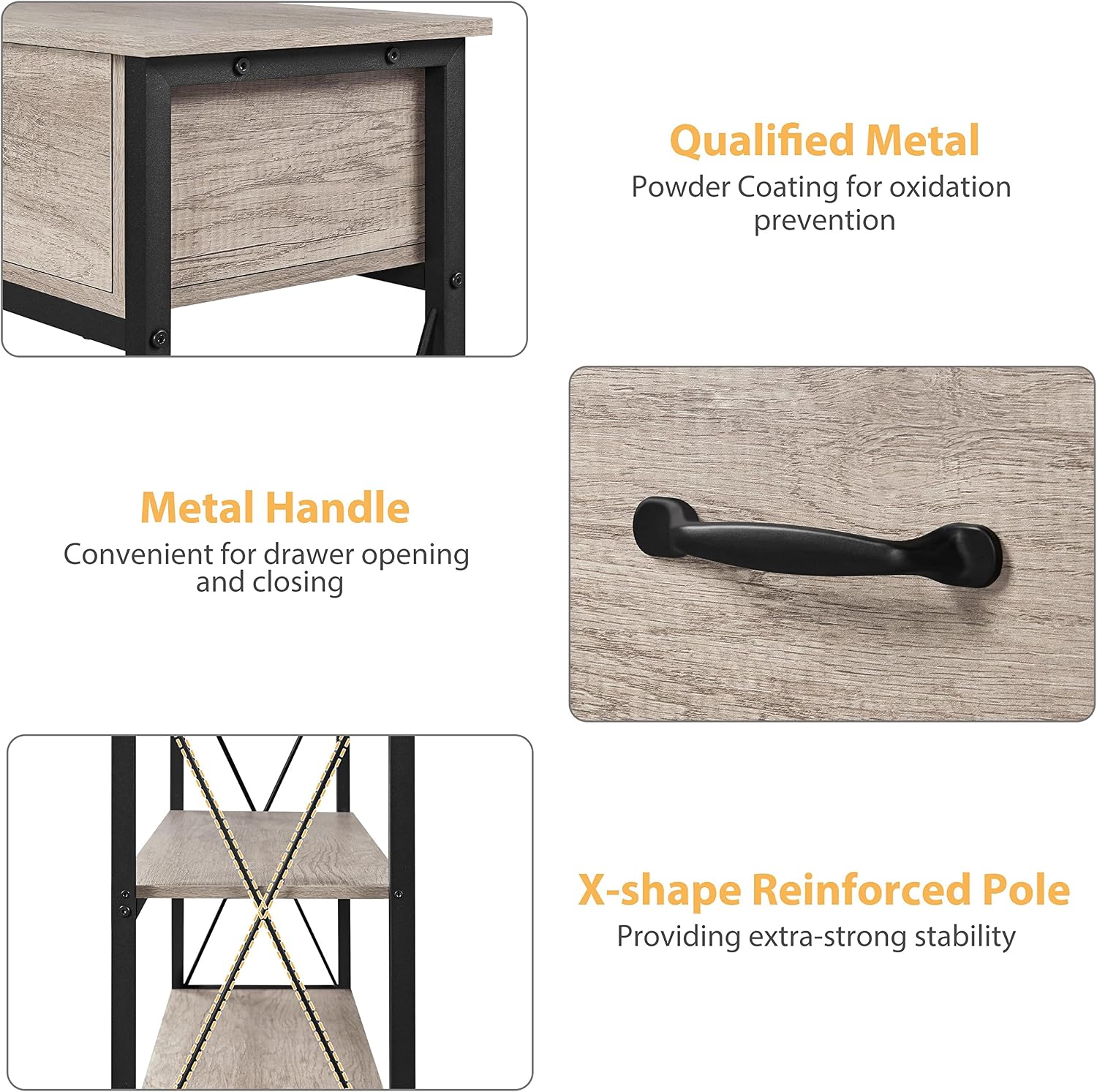 Yaheetech Console Table with 2 Drawers, Industrial 3 Tiers Entryway Sofa Table, Narrow Long Wood Console Table with Storage Shelves for Entryway,Living Room, Hallway, Easy Assembly, Gray