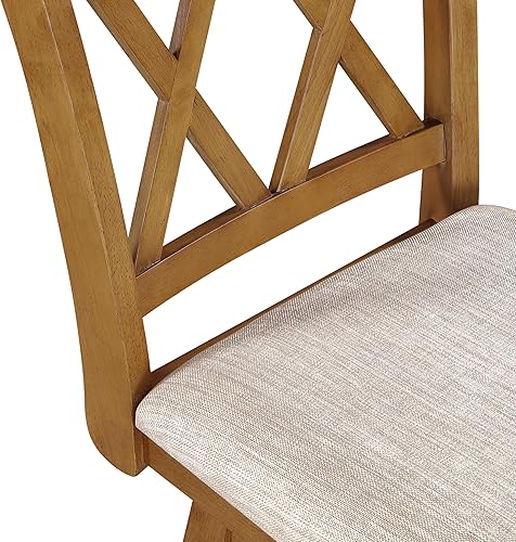 Miniatura 34 de Home Brookline - Taburete giratorio de bar con mecanismo giratorio de 360°, taburetes rústicos de granja para encimera de cocina con cojín, altura