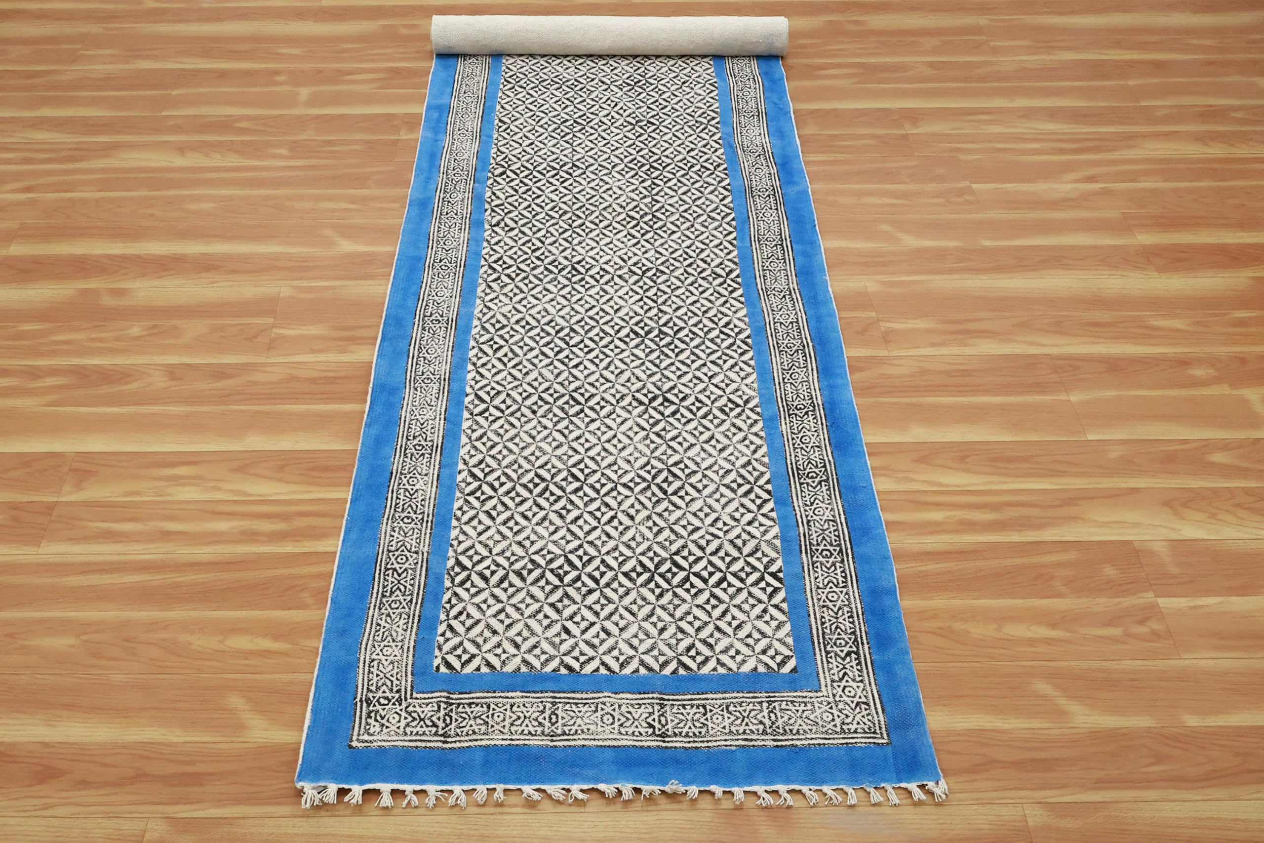 Kilim Bieżnik 2 x 12 do wewnątrz, na zewnątrz, chodnik, kamień, łatwy do prania, pranie ręczne, bawełniany bieżnik, 0,5 cm, boho, chodnik do przedpokoju, na schody, korytarz