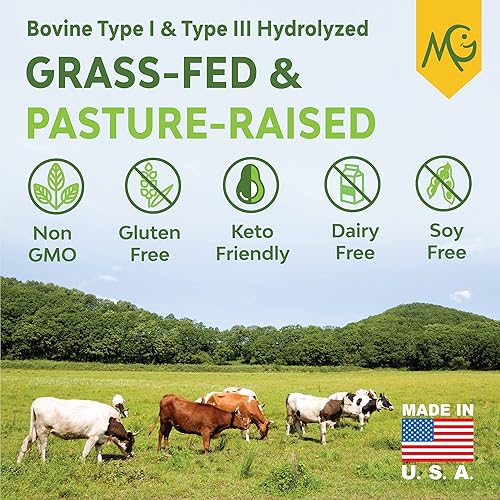 Miniatura 4 de MariGold Horchata en polvo de péptidos de colágeno alimentados con pasto, 1 libra, 100% puro, colágeno hidrolizado bovino tipo I y III, sin OMG, sin