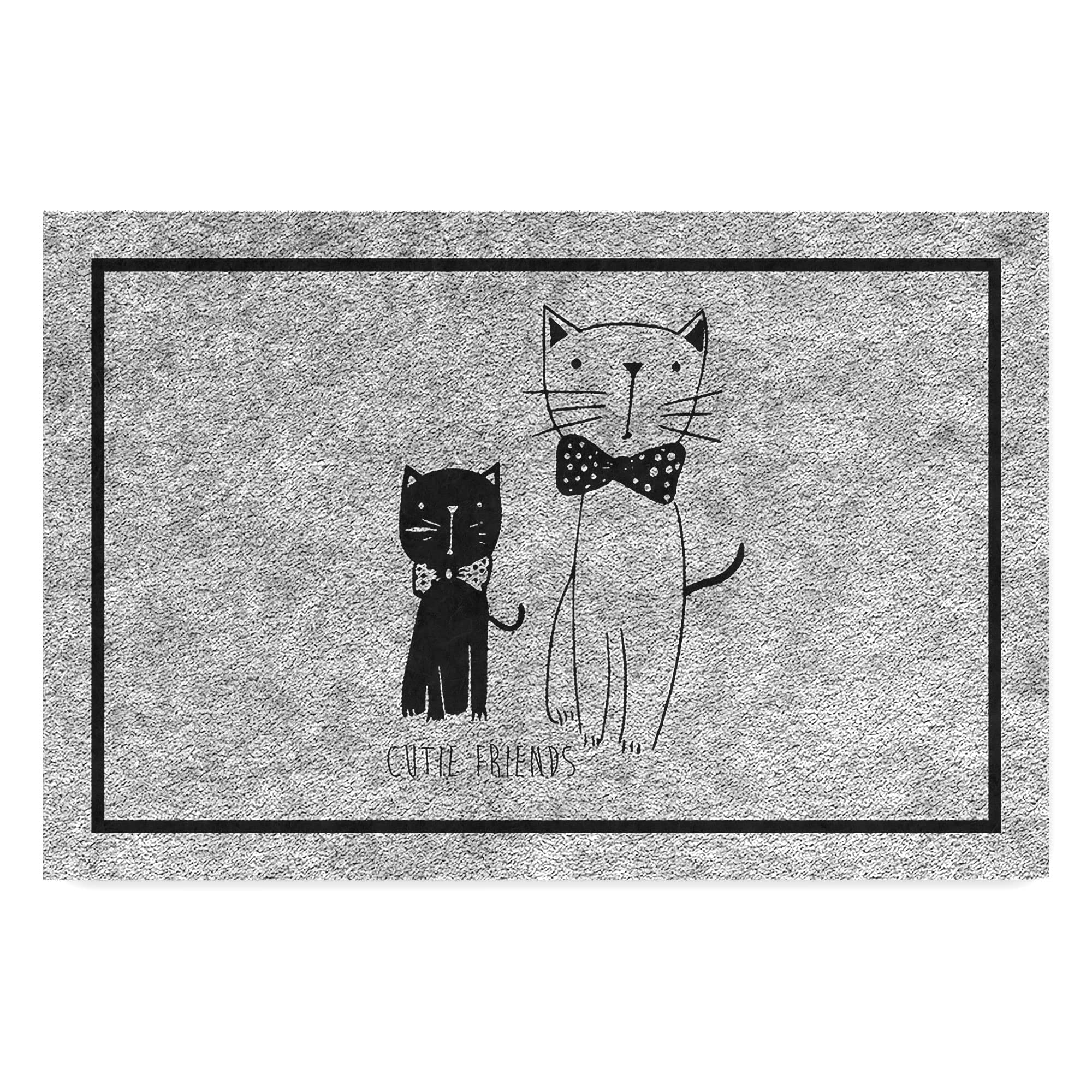 Monnhein Tasarımlı Dekoratif Kapı önü Paspas, Dış Mekan/Ev İçi/Banyo/Mutfak/Yatak Odası/Giriş Paspasları (Cute Cats, 40x60)
