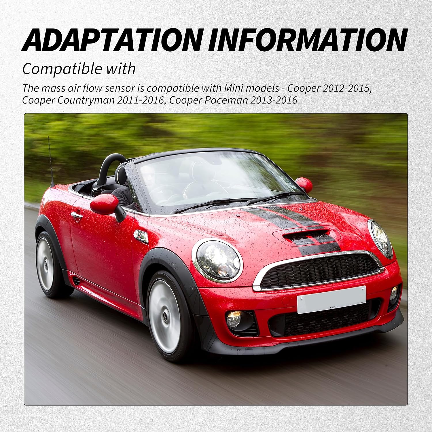 HiSport 13627597085 Mass Air Flow(MAF) Sensor - Compatible with Mini Cooper 2012-2015 Cooper Countryman 2011-2016 Cooper Paceman 2013-2016, L4 1.6L - Replaces 74-10282 7597085