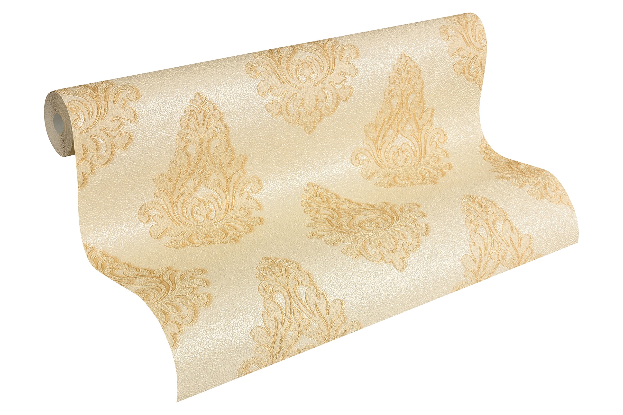 Papier peint Nobile jaune métallisé luxueux par Architects Paper en rouleau large de 70 cm