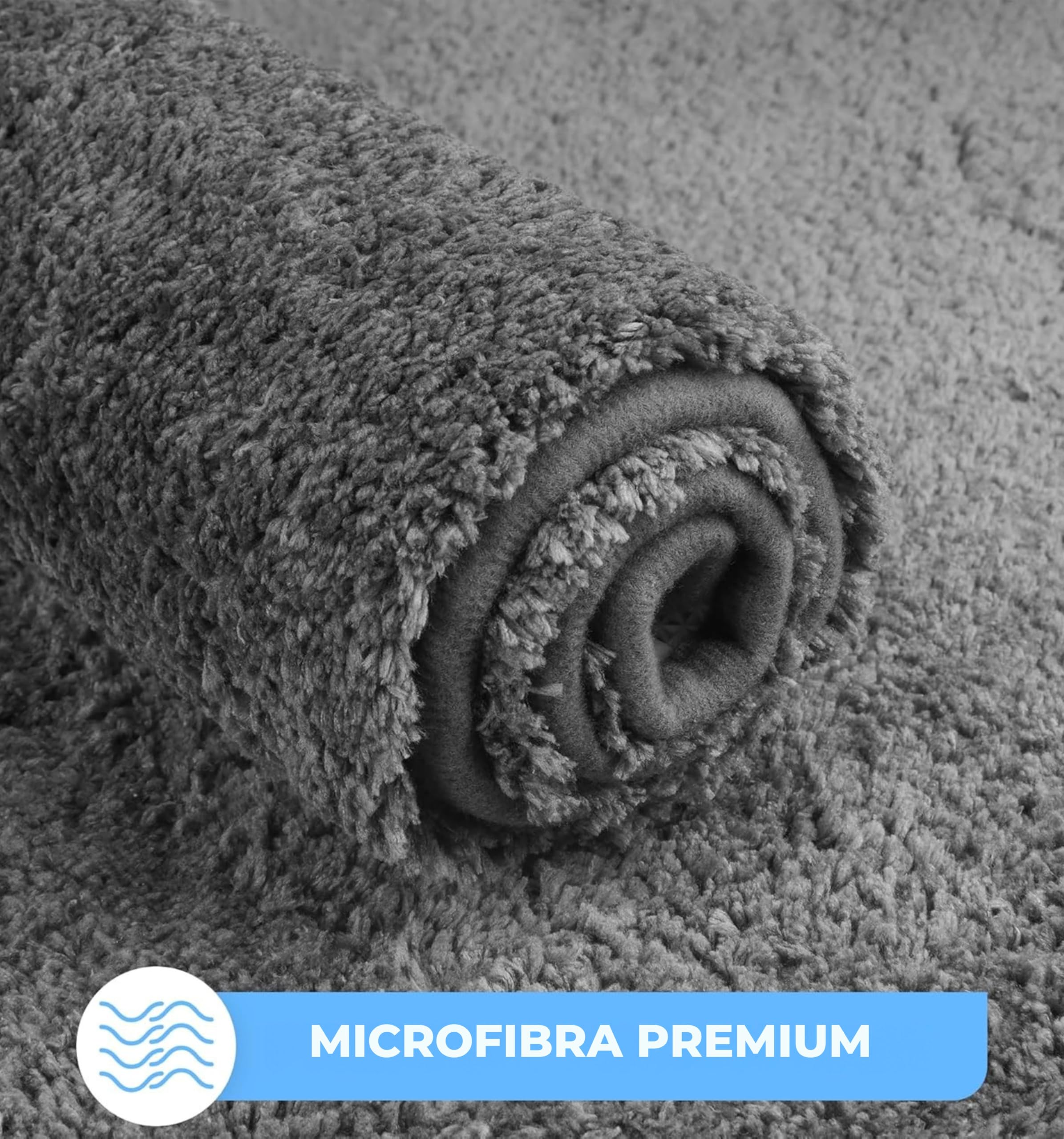 Sentidos Tappeto da Bagno Antiscivolo, Morbido, Assorbente, Lavabile in Lavatrice, Ideale per Vasca, Doccia e Cucina, 70x120 cm - Grigio