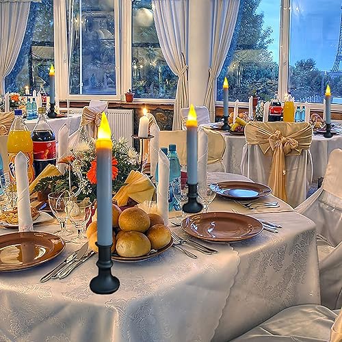 Miniatura 8 de Velas de ventana a pilas del atardecer al amanecer, velas de ventana que funcionan con pilas con temporizador, velas cónicas de batería parpadeantes