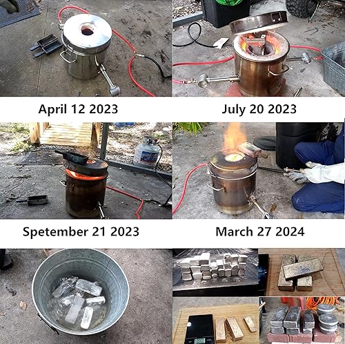Miniatura 12 de forja de gas del molde del molde del molde del molde de la horquilla del crisol de la fundición del metal del gas 26.5 lbs