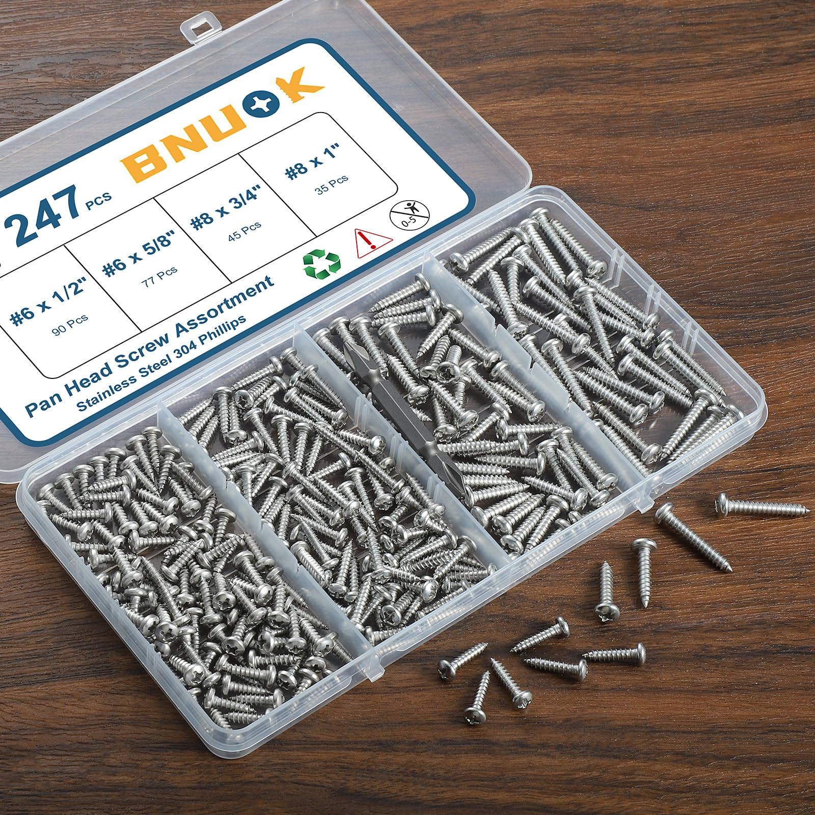 Stainless Steel Screws Kit - 247 Pcs Self Tapping -5