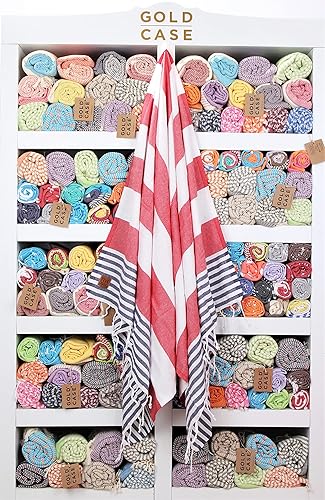 Miniatura 8 de Gold CASE LYCIA - Juego de 6 toallas turcas de playa grandes, 100% algodón, toallas de secado rápido que repelen la arena, juego de toallas turcas