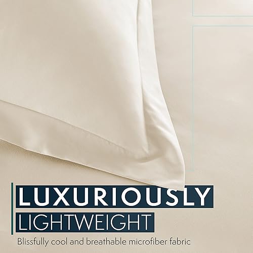 Miniatura 3 de Excelente set de edredón cobertor de 1500 hilos de algodón egipcio, suave y elegante, todas medidas y colores, Microfibra, Camel, King