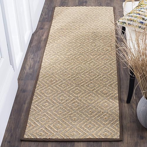 Miniatura 3 de SAFAVIEH Natural Fiber Collection NF154B - Alfombra de pasillo de 2 pies 6 pulgadas x 8 pies, gris claro y gris, diseño rústico de sisal, fácil