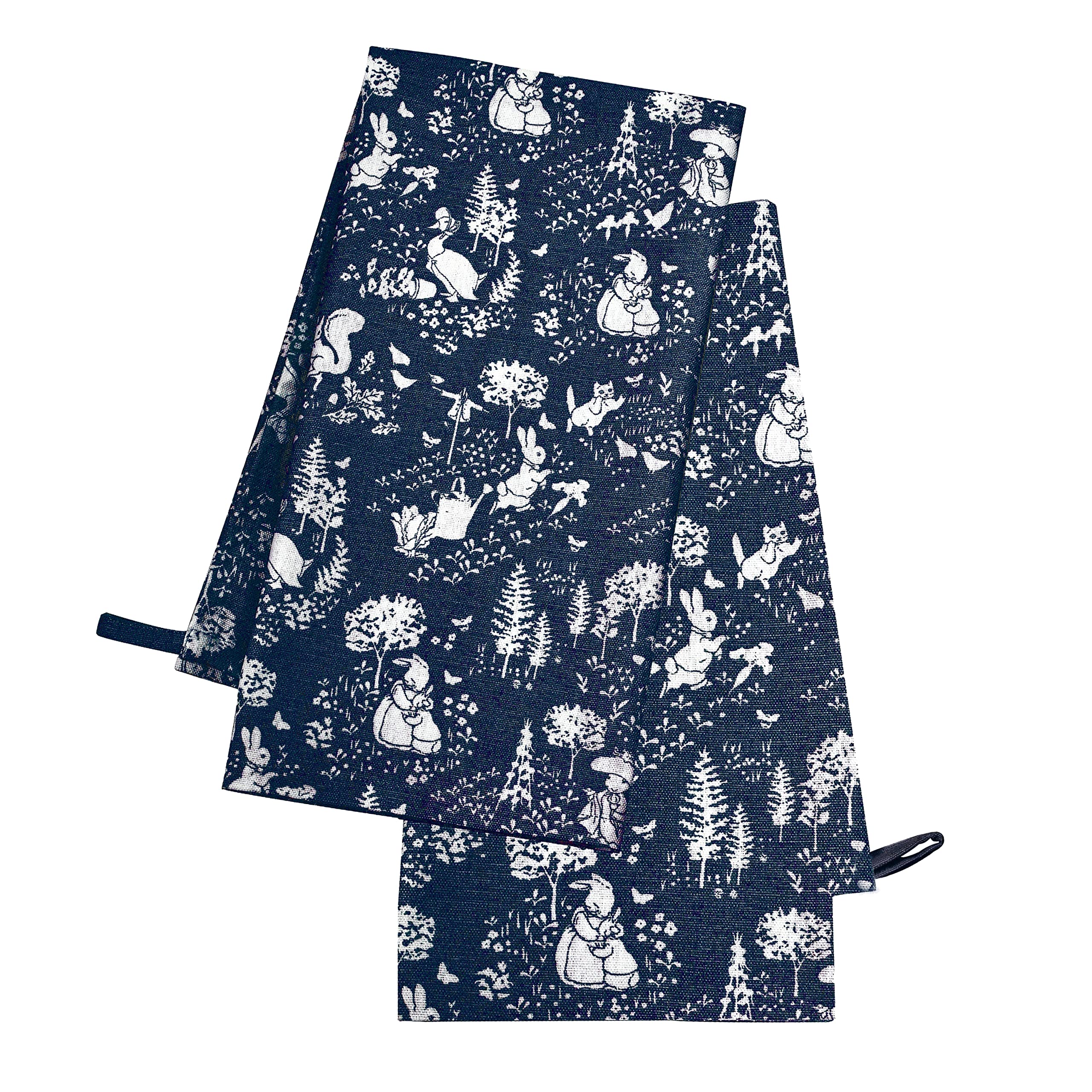 Auntie Morags Eddingtons Peter Rabbit Classic Tea Towels Set - Dark Blue