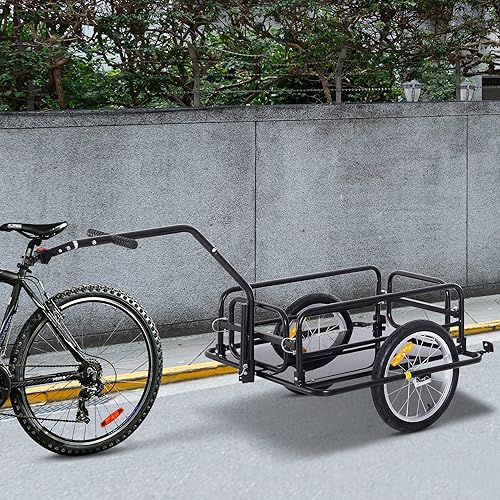 Miniatura 2 de Aosom Remolque de carga para bicicleta, remolque de bicicleta, carrito de bicicleta de alta resistencia, almacenamiento compacto plegable, con