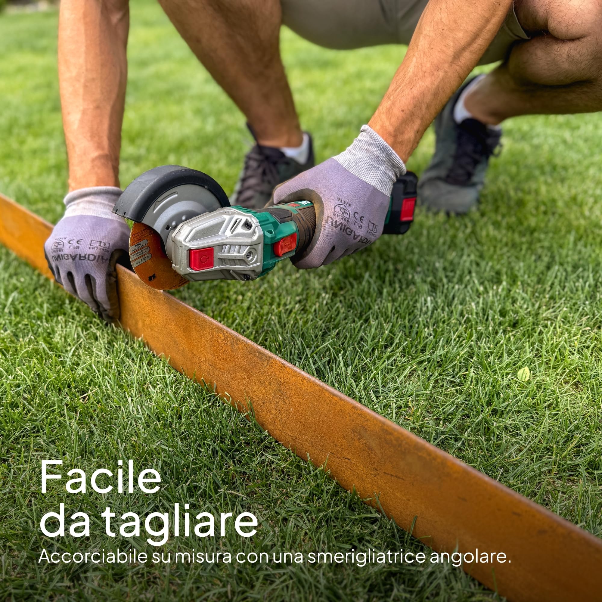 UNIGARDIA Bordura per Aiuola in Acciaio Corten 5 m, Altezza 10 cm