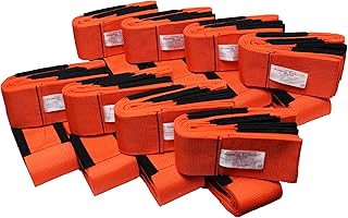 Forearm Forklift 2-Person Lifting and Moving Straps; Lift, Move and Carry Furniture, Appliances, Mattresses or Any Item up to 800 lbs. Safely and Easily Like a Pro, Pack of 8, Orange