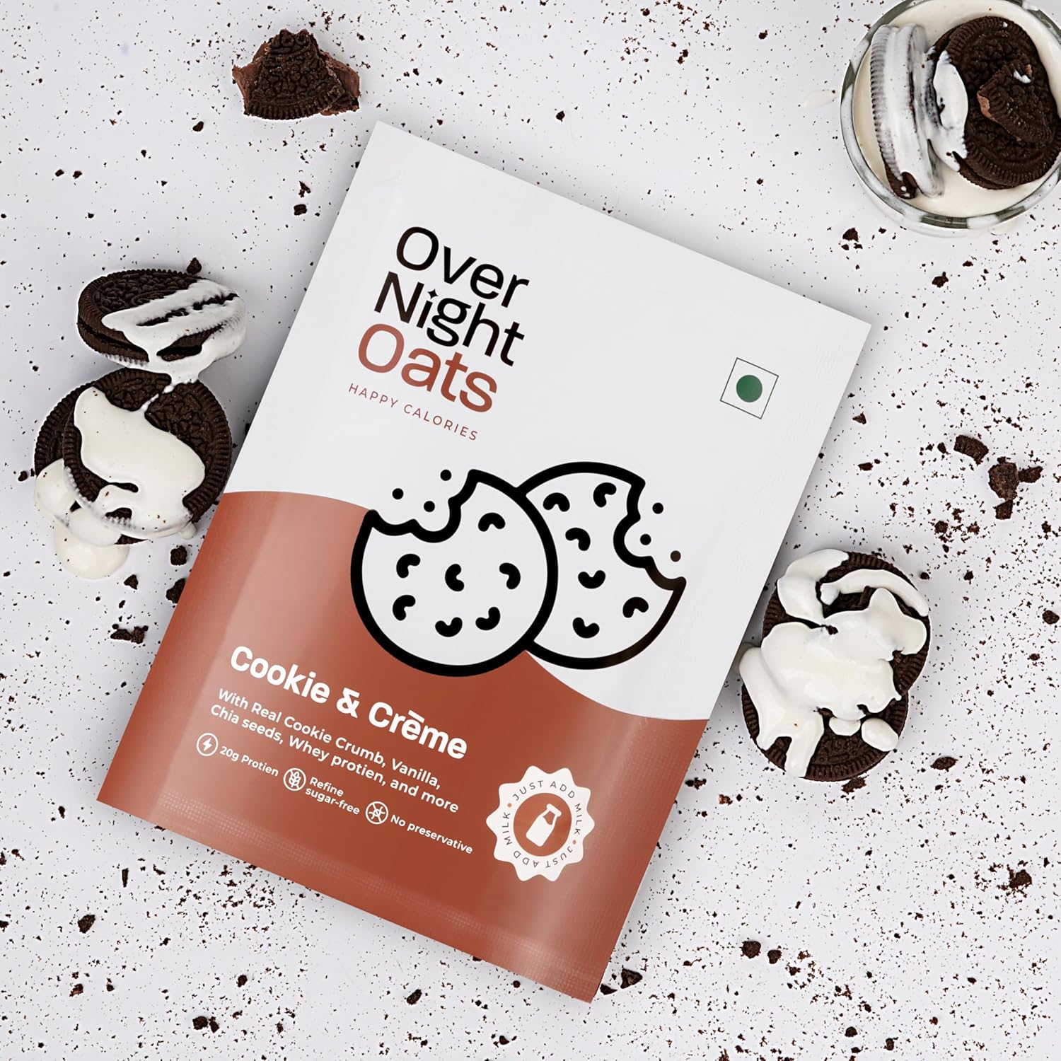 Buy Now Overnight Oats 20Gm High Protein, Refined Sugar Free, Cookie...