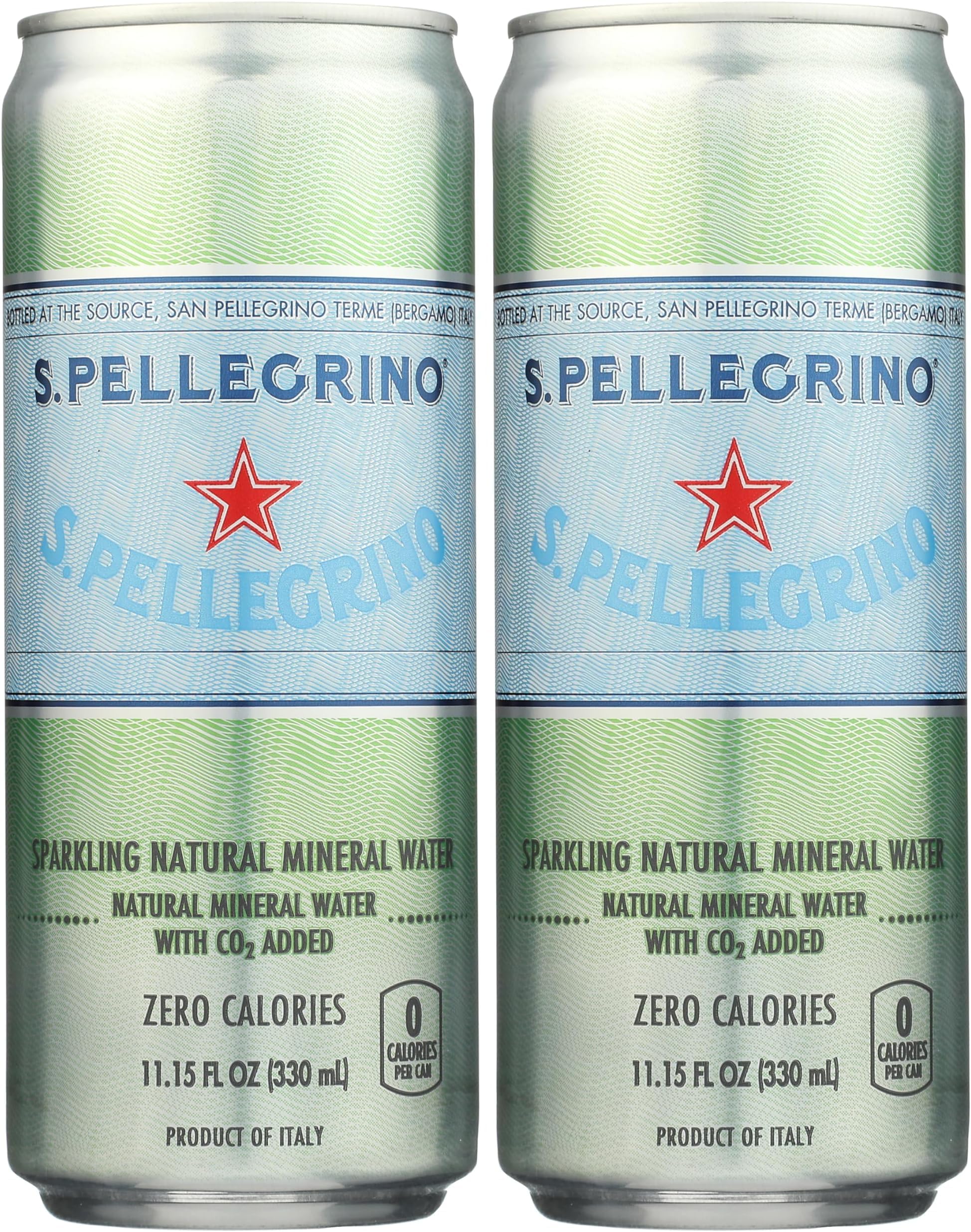 S.Pellegrino Sparkling Natural Mineral Water, 11.15 Fl Oz skinny can (Pack of 2)