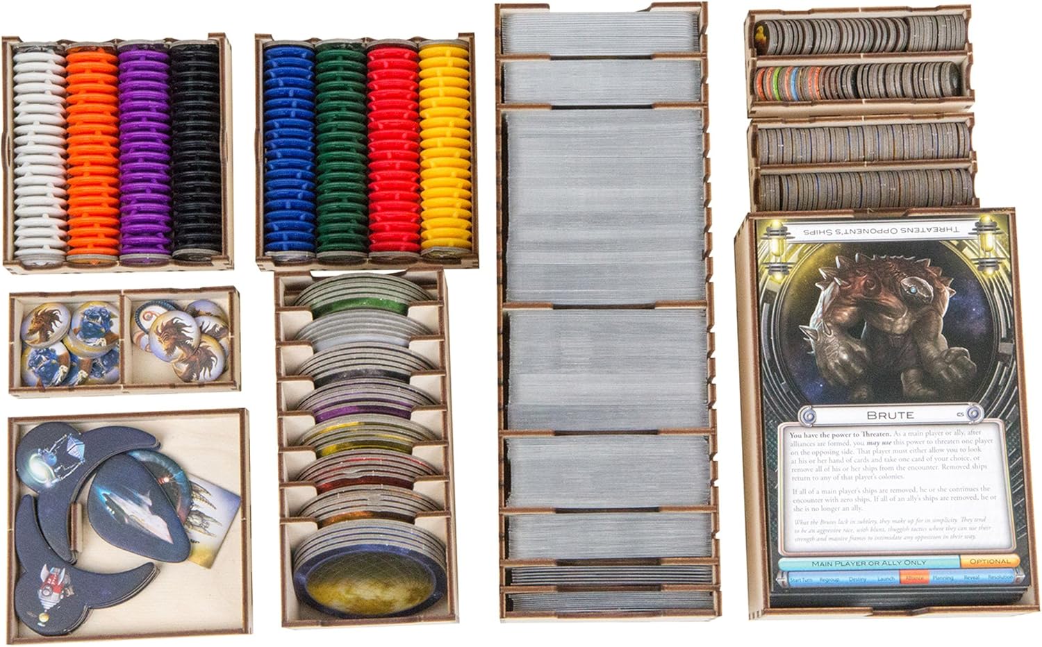 The Broken Token Board Game Organizer - Cosmic Encounter Compatible Collector's Edition Game Crate & Storage Box with Multiple Trays