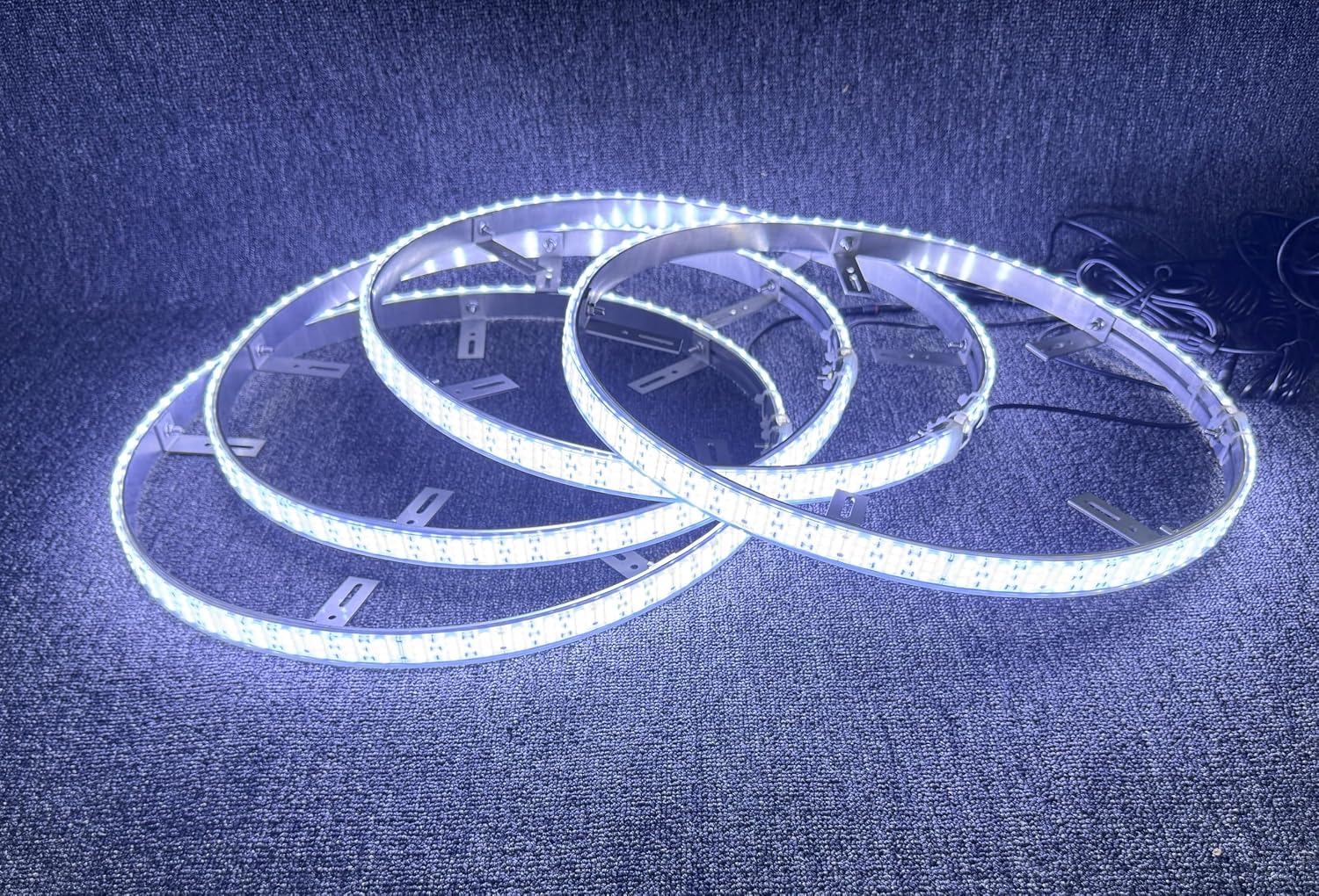 4 PCS 17.5" Triple Row Treble LED Pure White Cold Solid Color Wheel Well Lights with Bluetooth Control - Fit Car & Truck Brake Rotors Waterproof Universal Fit