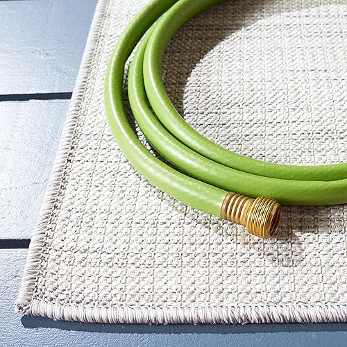 Miniatura 5 de SAFAVIEH Hampton Collection - Alfombra de pasillo, 2 x 9 pies, color marfil y gris, no desprende pelusa y de fácil cuidado, para interiores y