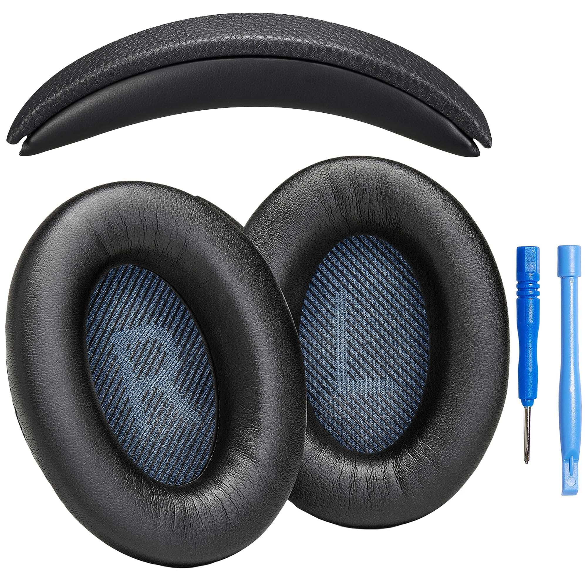 SoundLink AE2 Ear Pads and SoundLink AE2 Headband Cushion Compatible with Bose SoundLink Around-Ear 2 (AE2) Headphones (Black). Seamless DIY Fit | Extra Thick | 3D Printed
