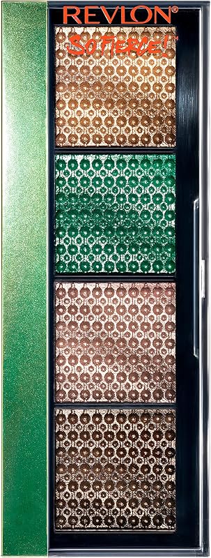 Revlon So Fierce Prismatic Paleta de sombras de ojos, maquillaje de ojos, pigmentado ultra cremoso en acabados mate y perla mezclables, 962 completamente cargado, 0.21 oz