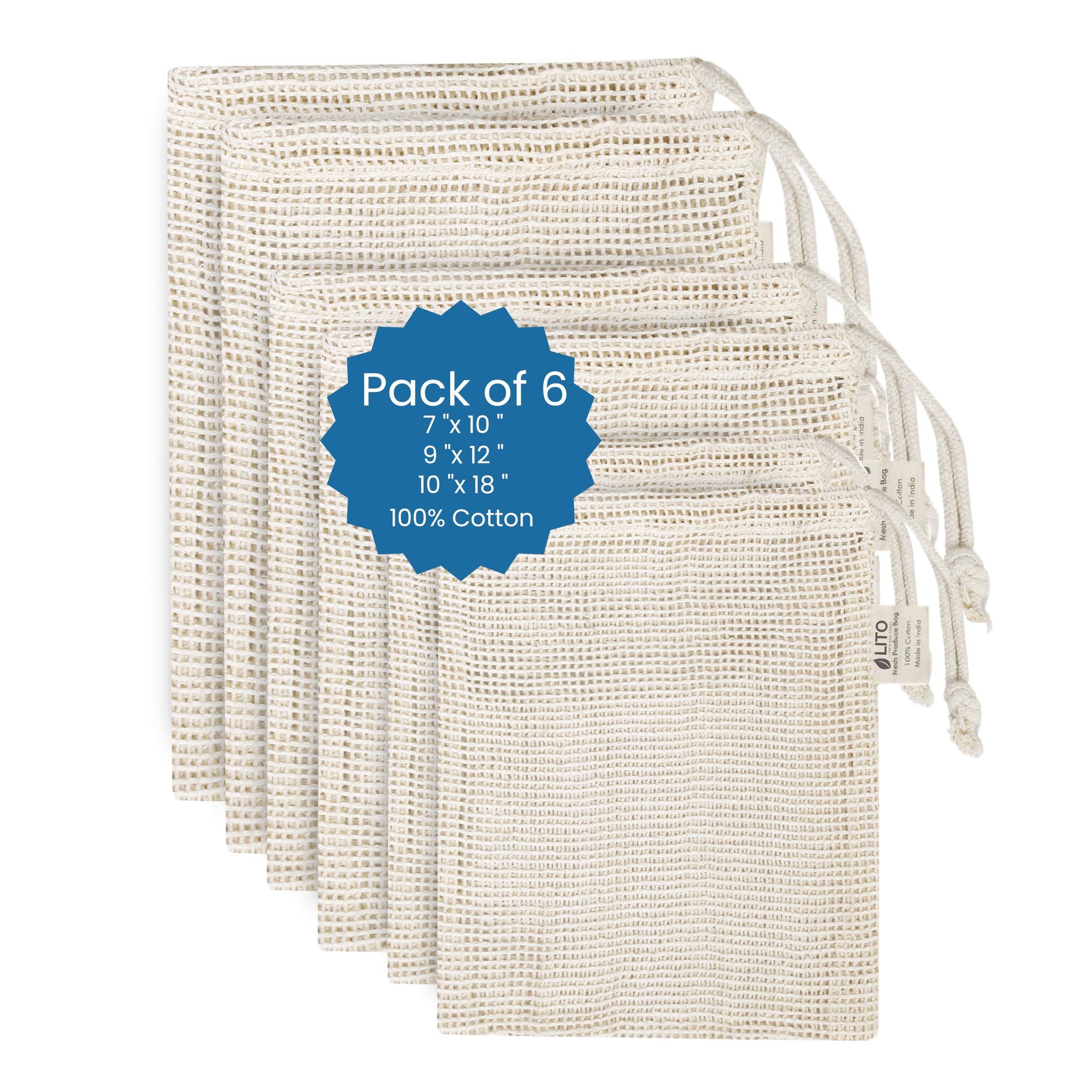 Lot De 50 Sacs à Légumes En Maille Réutilisables – Grand Format 45,7 X 76,2 Cm, Supporte Jusqu'à 20 Kg, Idéal Pour Pommes De Terre, Oignons Et Fruits
