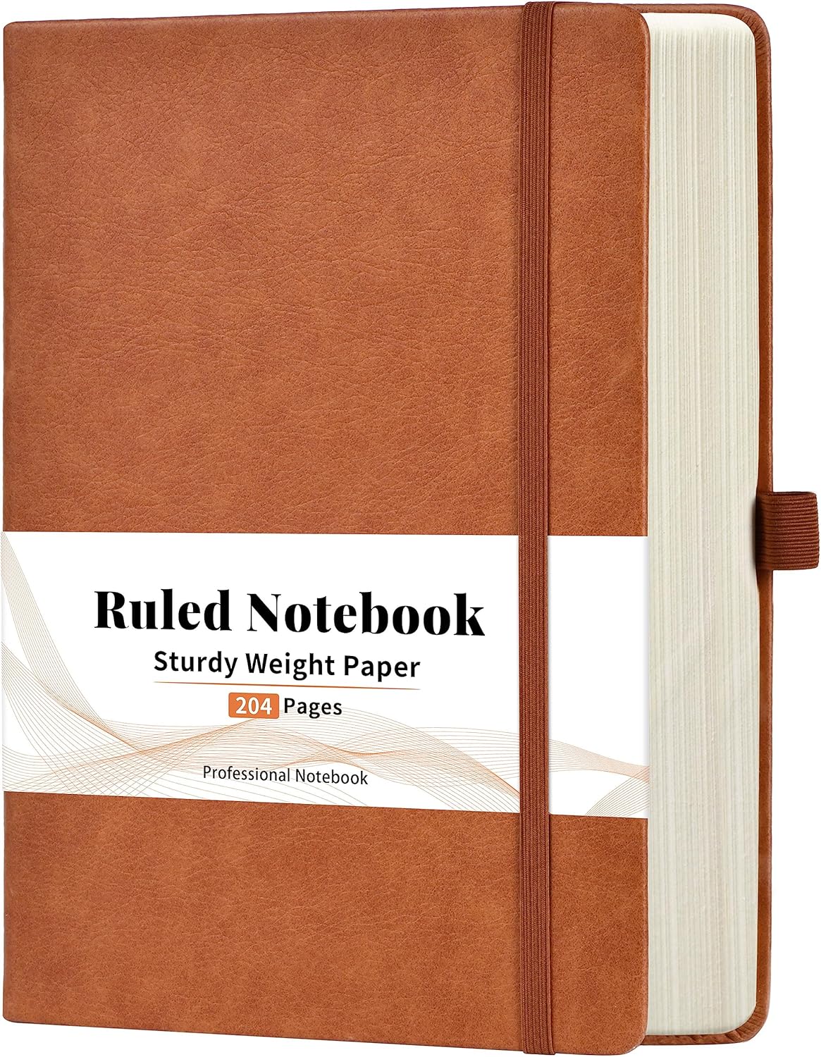 Artfan Notebook – Journal, The Notebook with 204 Numbered Pages, 5.8" x 8.4", Journals for Writing with Thick Paper, Leather Journal with Inner Pocket, Page Dividers, Banded, Hardcover, Lined - Brown
