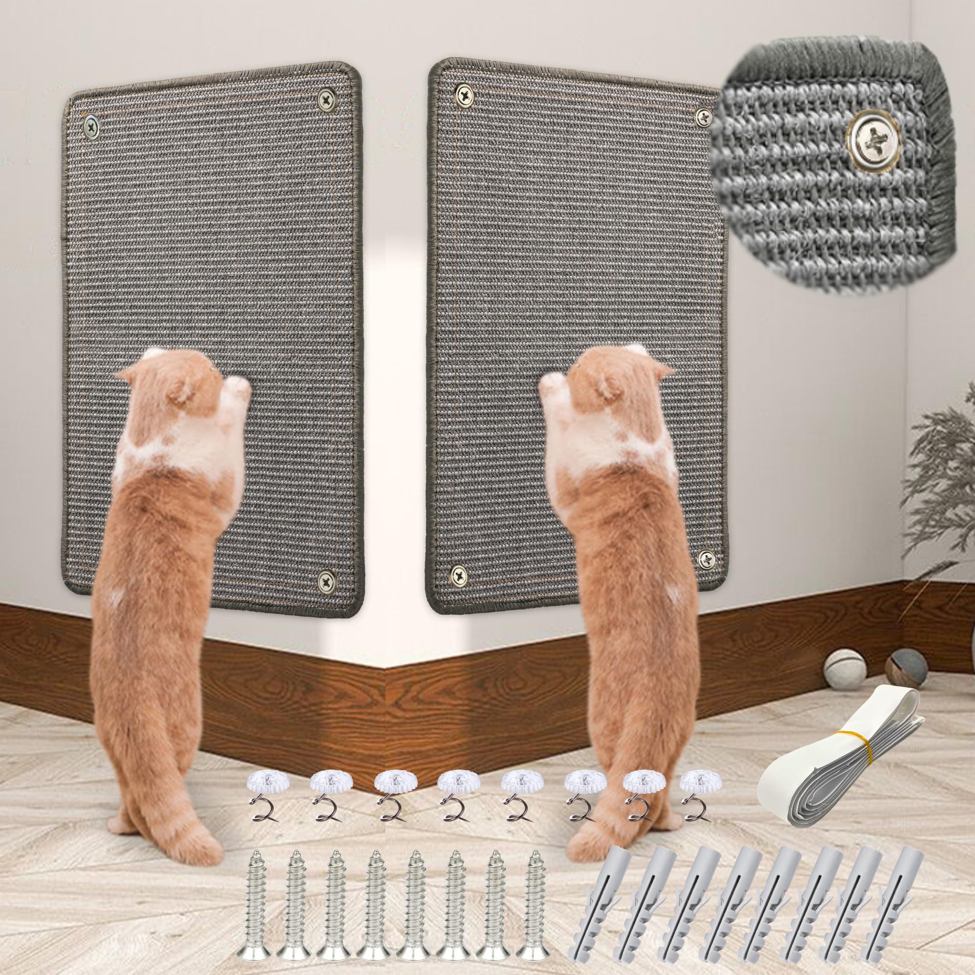 Tapis en sisal JanYoo pour chat : protection meuble durable 60x40cm