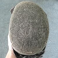 Vista 39 de Toupee para hombres, piezas de cabello humano, sistema de reemplazo de cabello Reak, cabello ondulado de encaje suizo natural #1B30