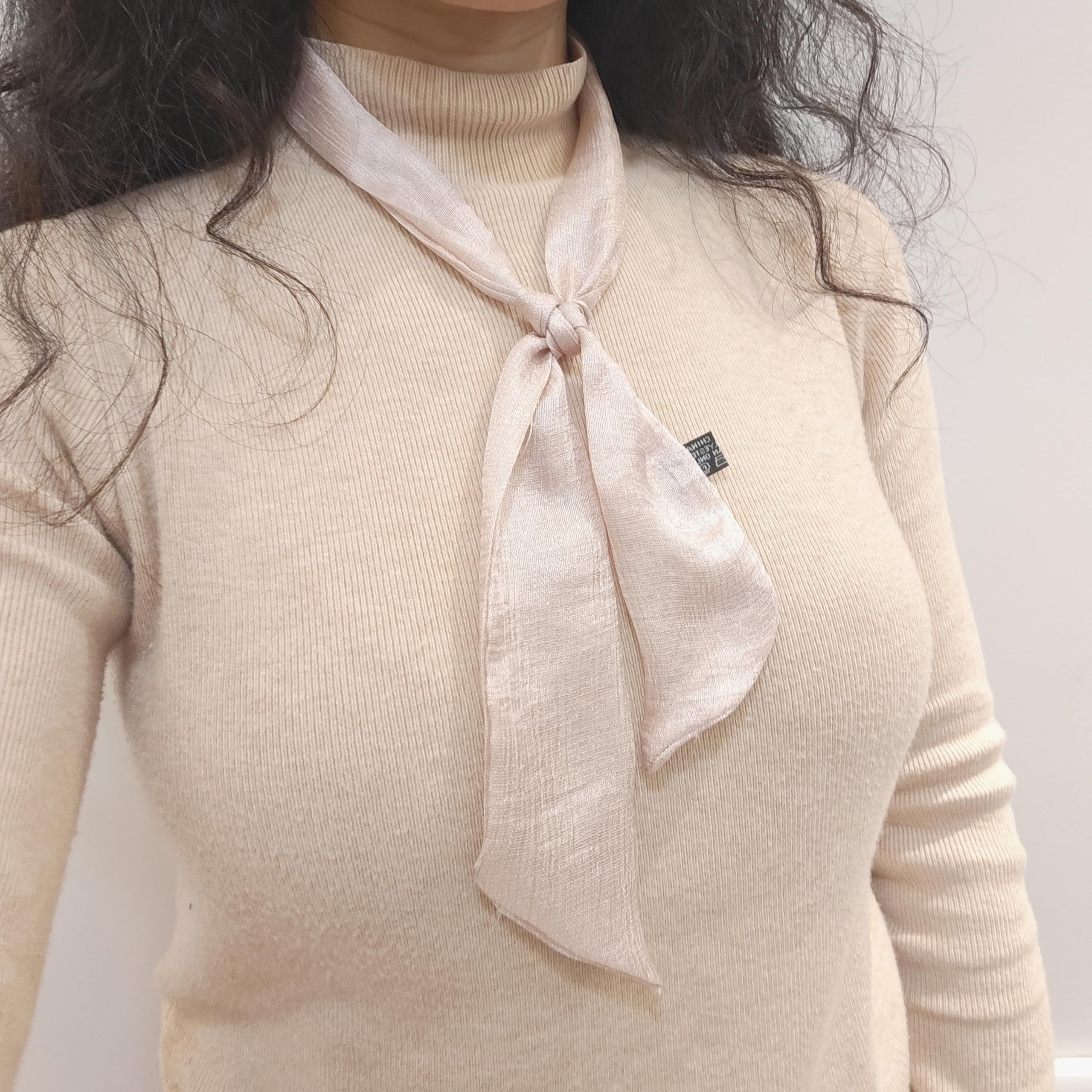 GIMIRO Bufanda de lino de imitación Elegante, 95 x 5 cm, Cinturón Flexible, Accesorio Versátil para Cuello y Cabello
