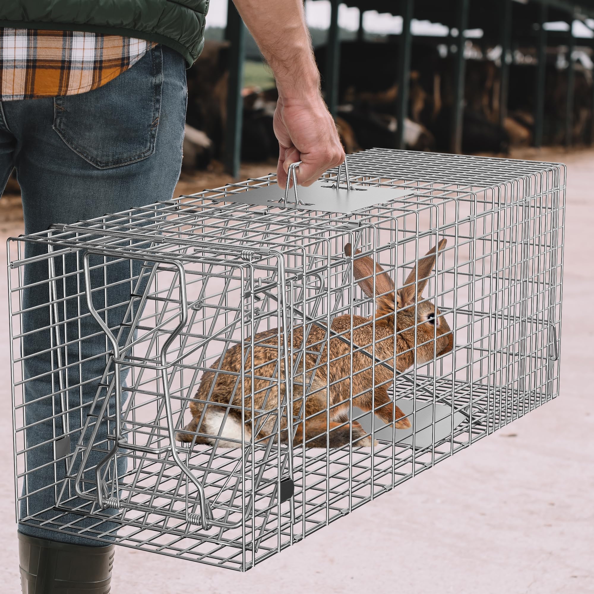 Amazon.co.jp: JungleA 動物用捕獲器 猫 捕獲 踏み板式 アニマル