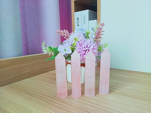 Miniatura 8 de Cuarzo transparente grande de 4 pulgadas, piedra de sangre de dragón, cuarzo rosa, varita de cristal curativo de obsidiana negra, torre de cristal