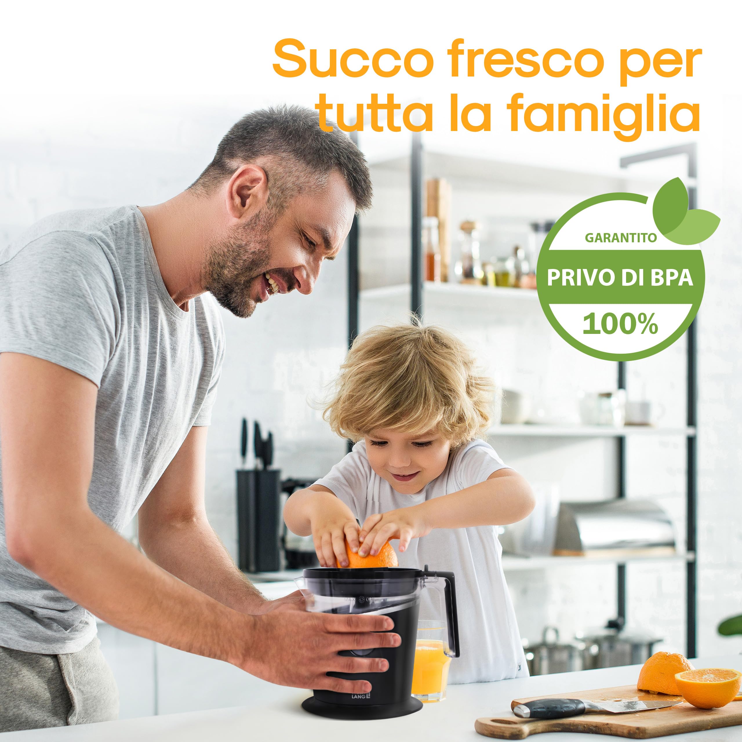 LEBENLANG Spremiagrumi Elettrico - 800 ml & con Setaccio Regolabile I Spremi Agrumi Elettronico Spremiagrumi Elettrico Professionale Juicer Spremuta Arancia Elettrico Spremi Arance Elettrico