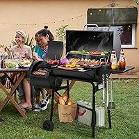 Vista 2 de Royal Gourmet CC1830S BBQ Charcoal Grill and Offset Smoker 823 Square Inch cooking surface, Outdoor for Camping Black