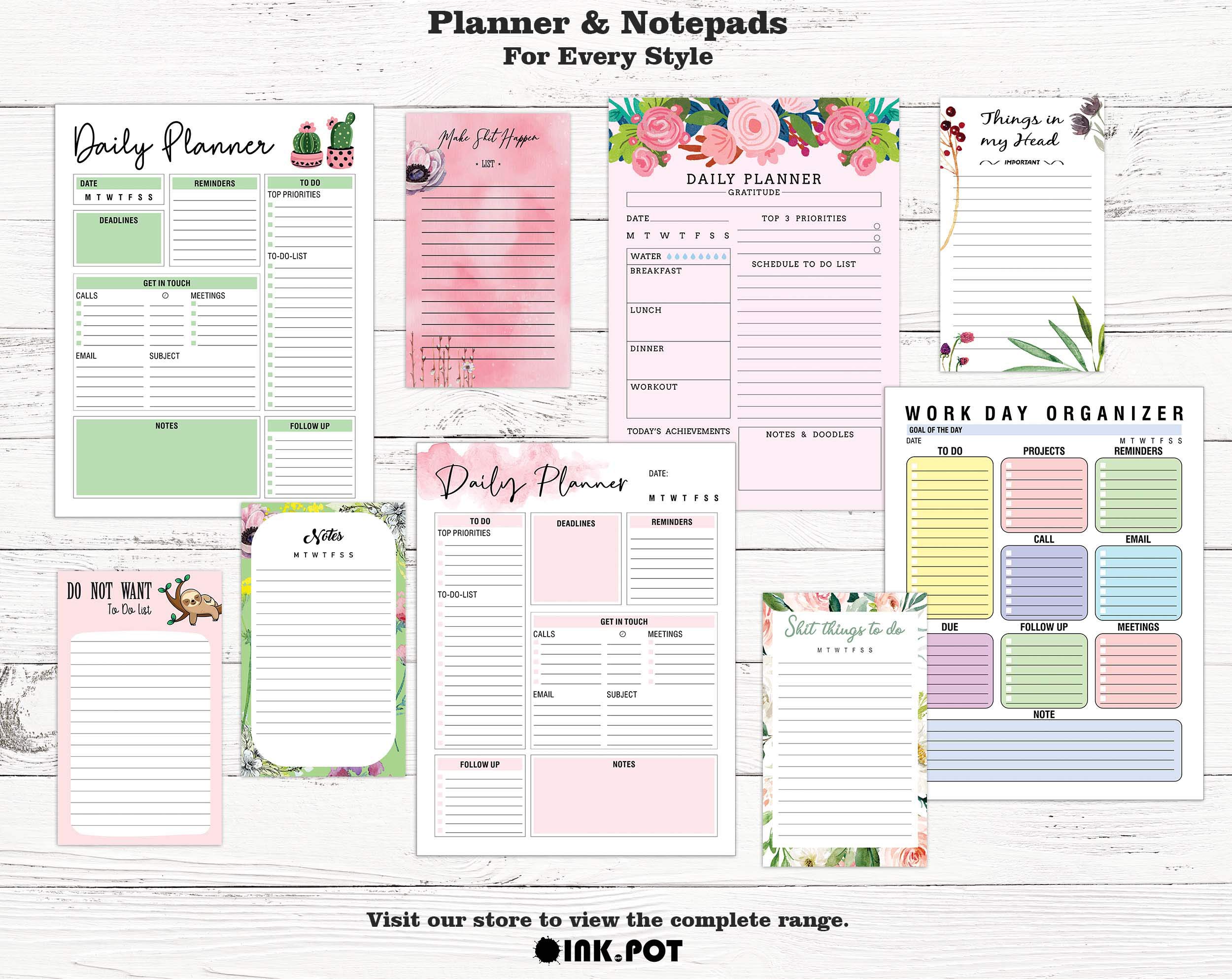 Lavoro Quotidiano Calendario del Pianificatore di Agenda Organizer, Casa-E Lavoro D'Ufficio Journal-50 Pagine Aggiornate per Lacrima per Task per Tutti I Giorni al Largo Notepad- Notes