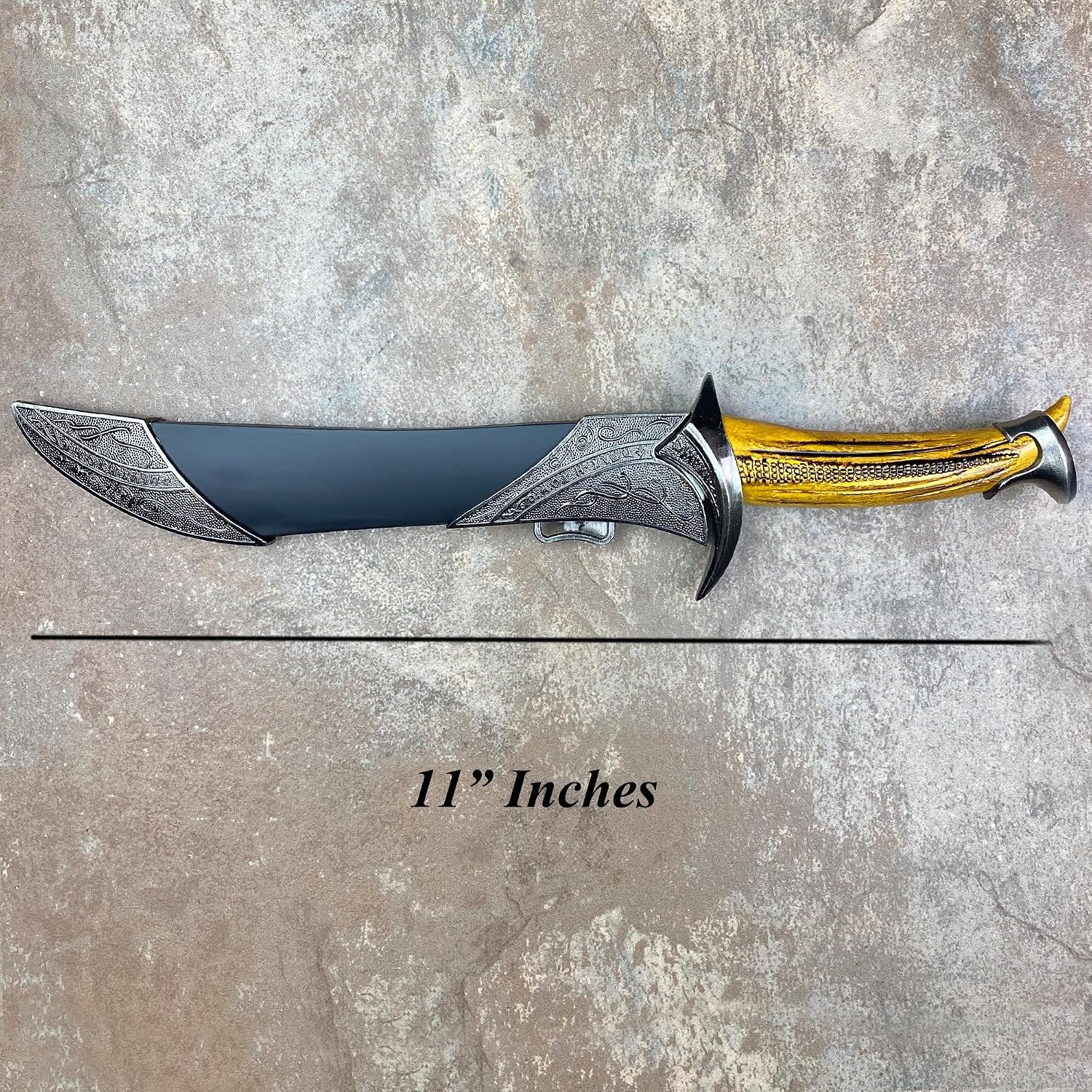 otaku gear 11.5" Fantasy Medeival-Style Elvish Dagger-Collection with Black Scabbard, Gift, & Renaissance Fair Cosplays