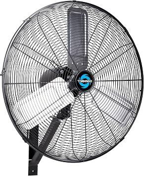Tornado 24 Inch Pro Series High-Velocity Oscillating Wall Fan 3-Speed, 7200 CFM, 6.6 FT Cord UL Safety Certified for Commercial & Industrial Use