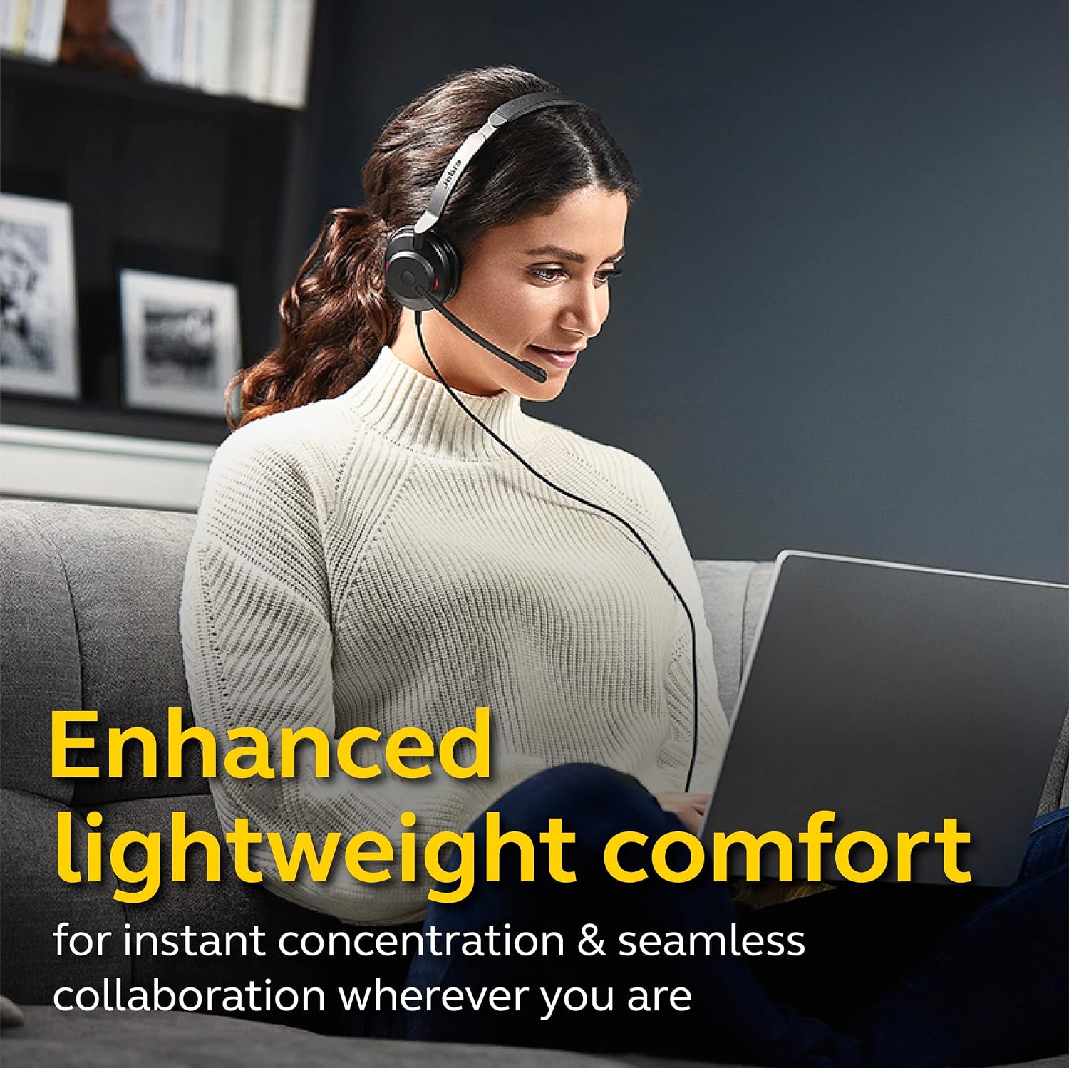 Jabra Evolve2 30 MS Wired Headset, USB-A, Mono, Black – Lightweight, Portable Telephone Headset with 2 Built-in Microphones – Work Headset with Superior Audio and Reliable Comfort