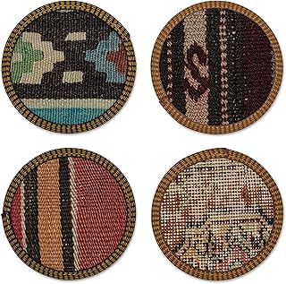 Kilim Coasters, Set of 4 Authentic Kilim Coasters, Handmade in Turkey an...
