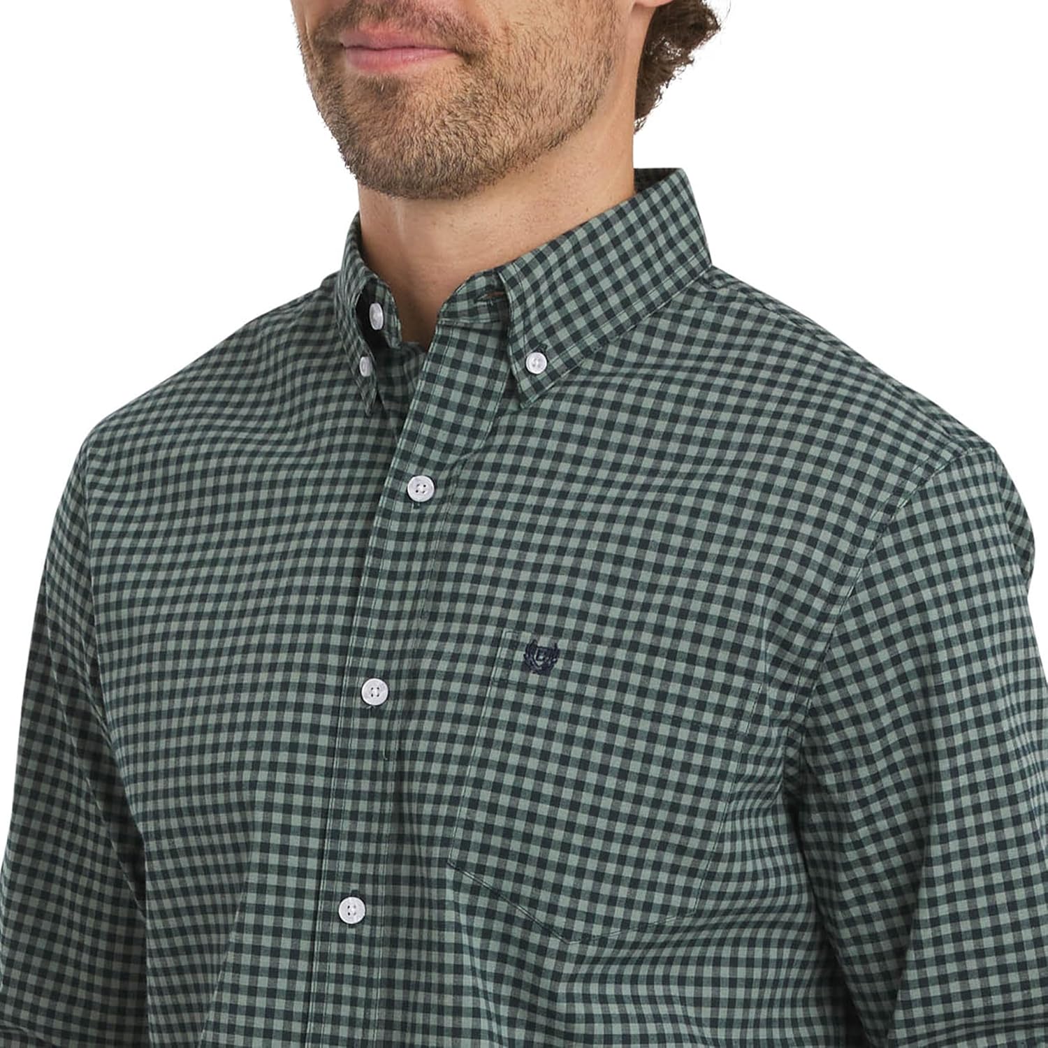 Chaps Men's Classic Fit Long Sleeve Button Down Stretch Poplin Casual Shirt