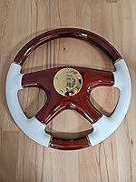 Vista 3 de Raptor Volante de madera de caoba y cuero blanco de 15" - Oro