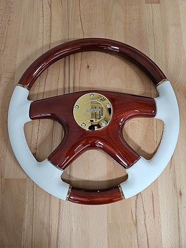 Miniatura 3 de Raptor Volante de madera de caoba y cuero blanco de 15" - Oro